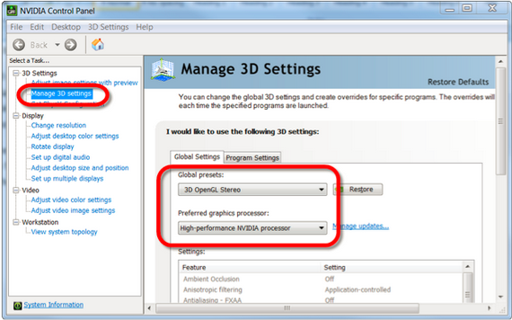 Image result for manage 3d setting nvidia