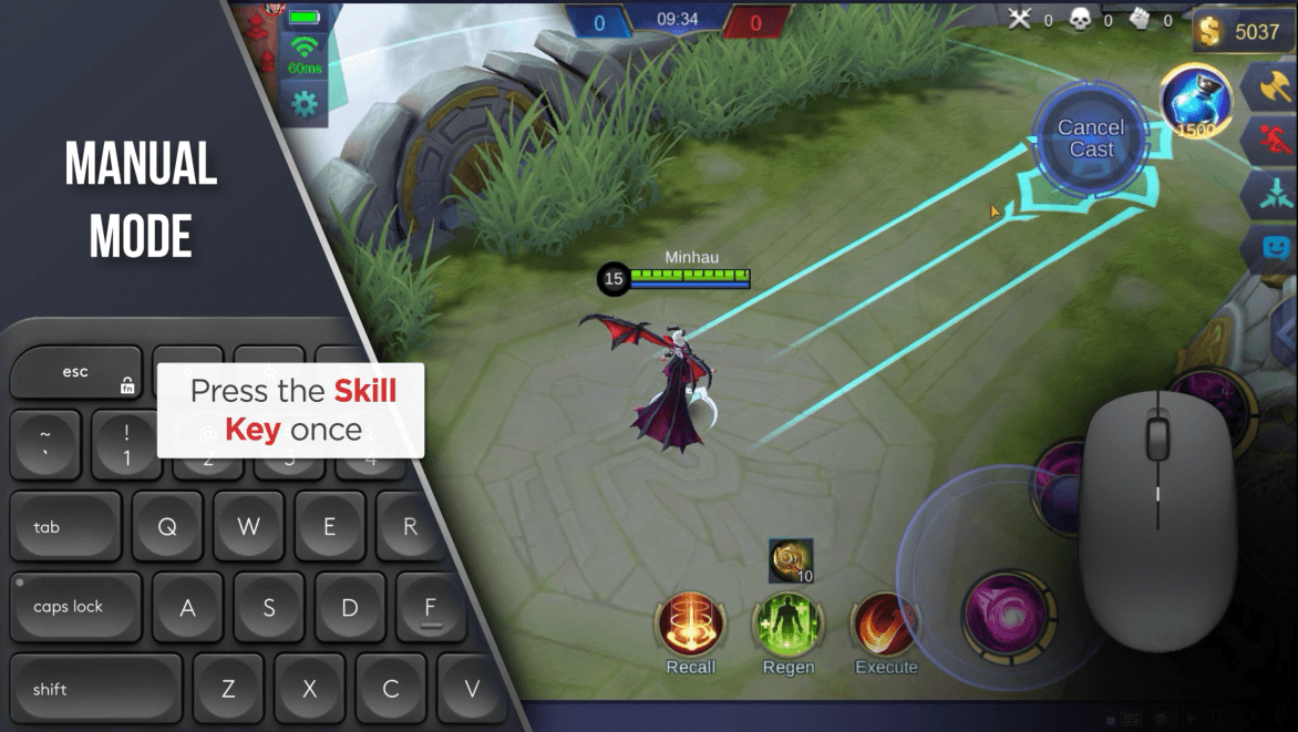 Tutorial Mobile Legends on PC Controller Aim Skills 